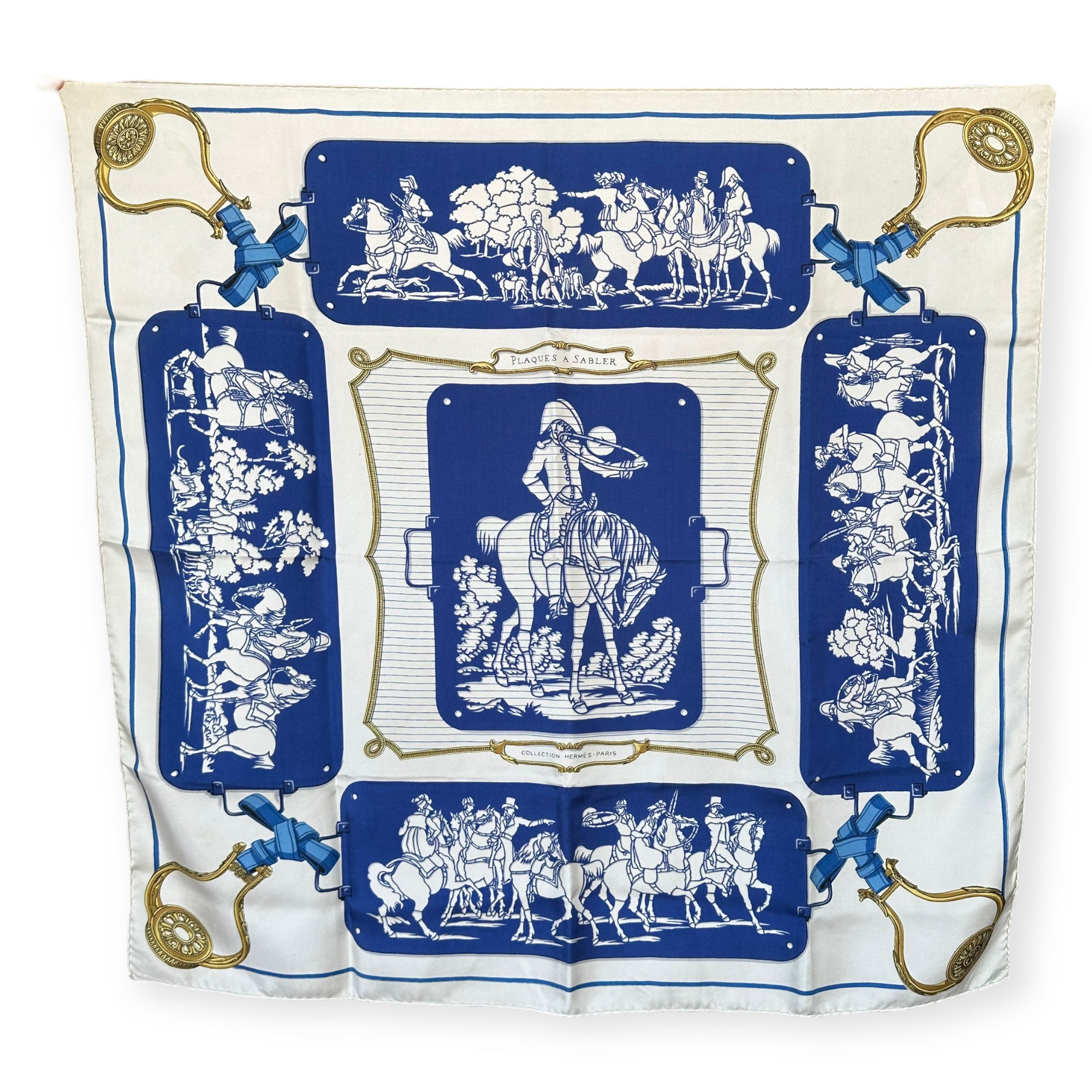 PLAQUES À SABLER-HUGO GRYGKAR-FOULARD CARRE HERMES-bleu