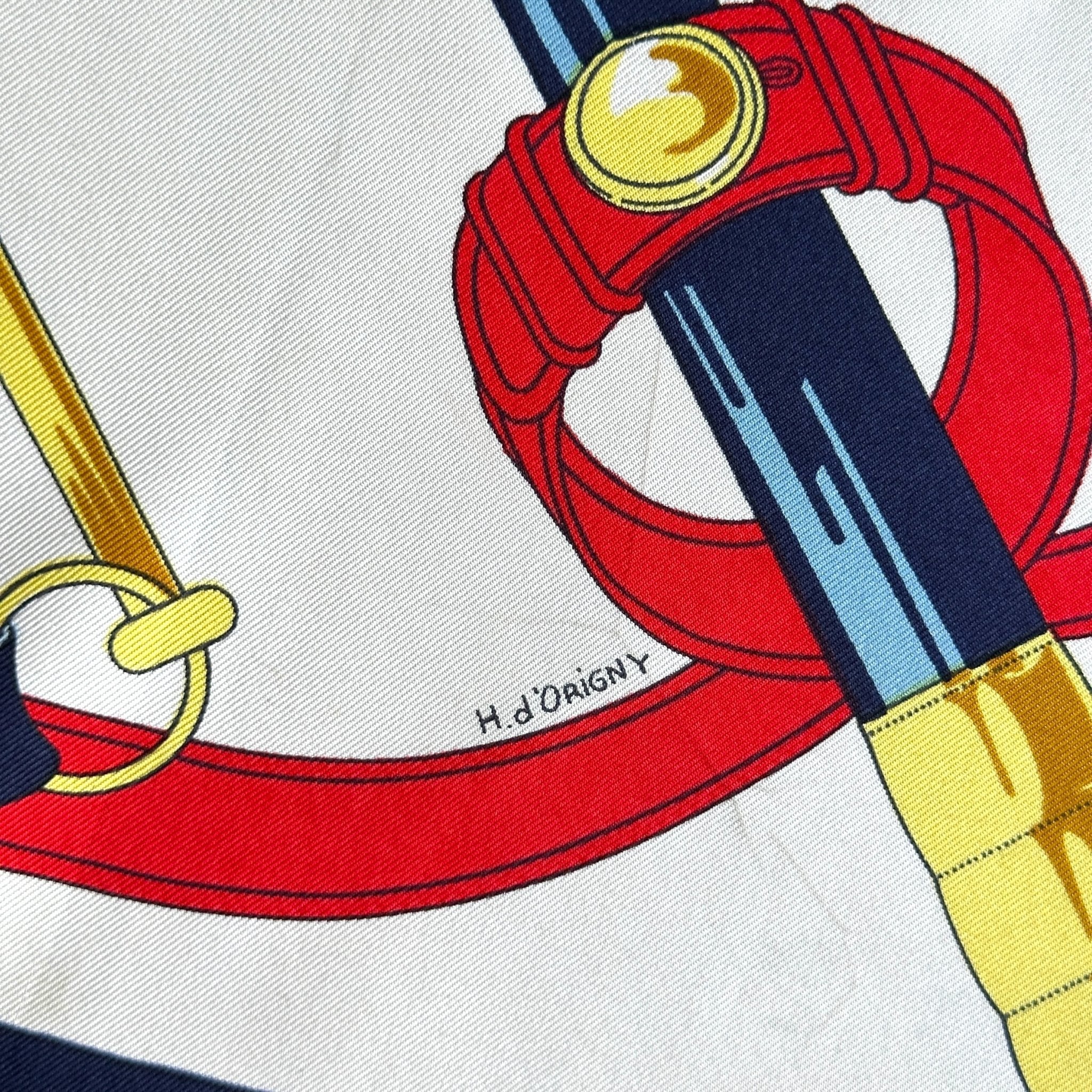 Gold Spur – HERMÈS SCARF 90 – Blue & Gold