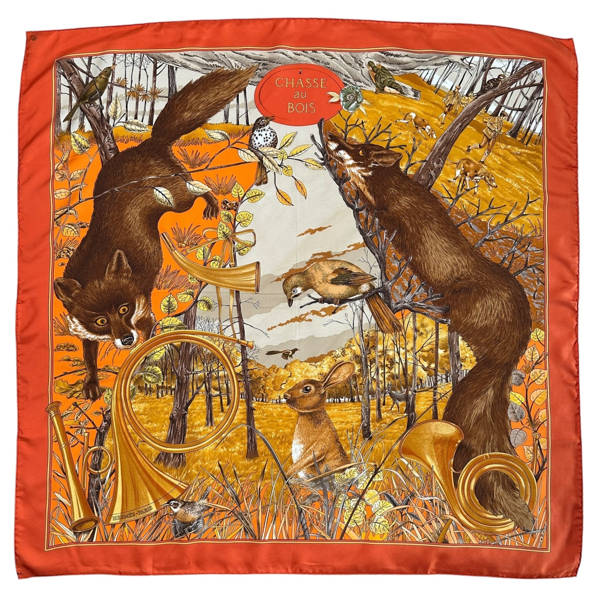 Hunting in the woods - HERMES SCARF 90 CM