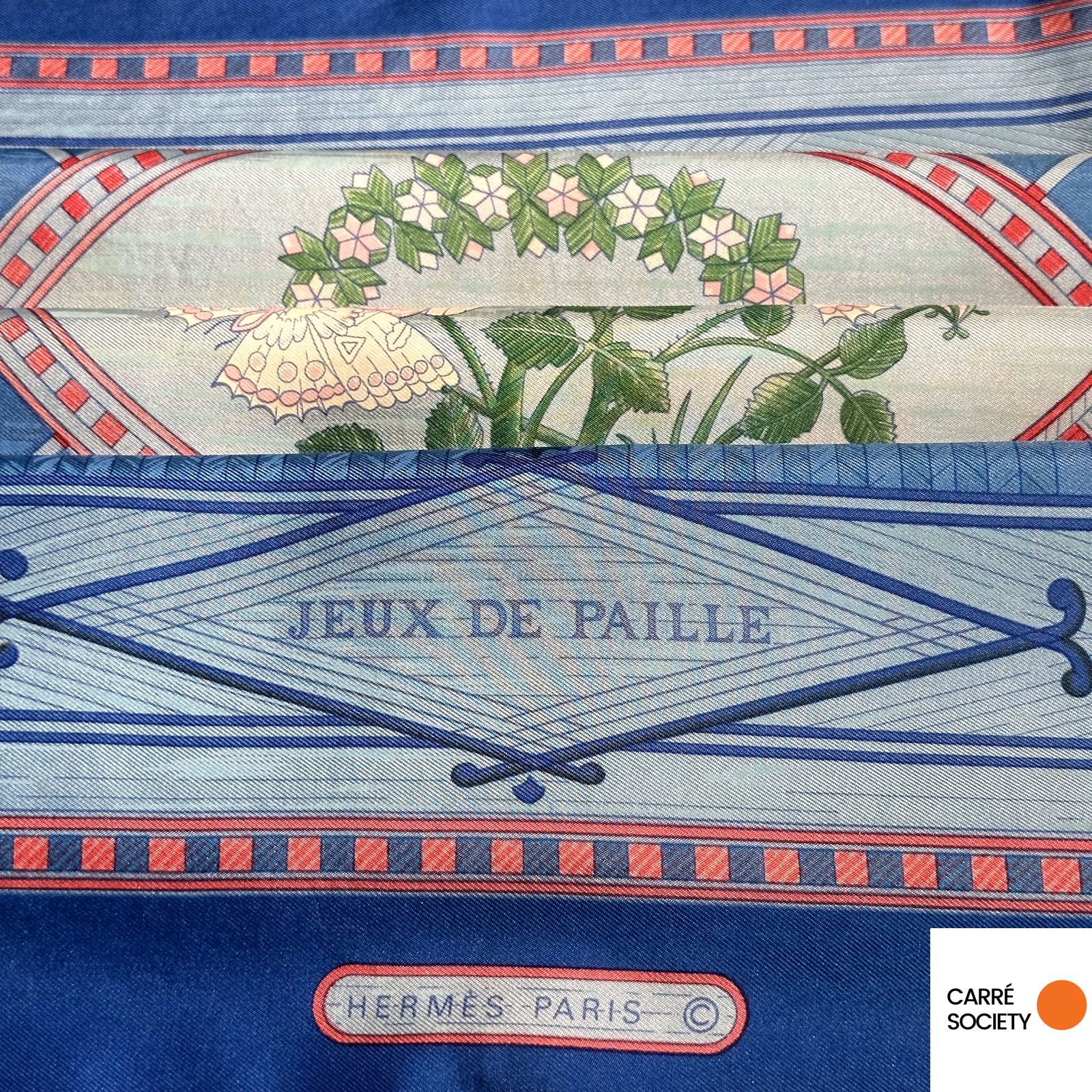 Détail du motif signature et copyright Hermès Paris