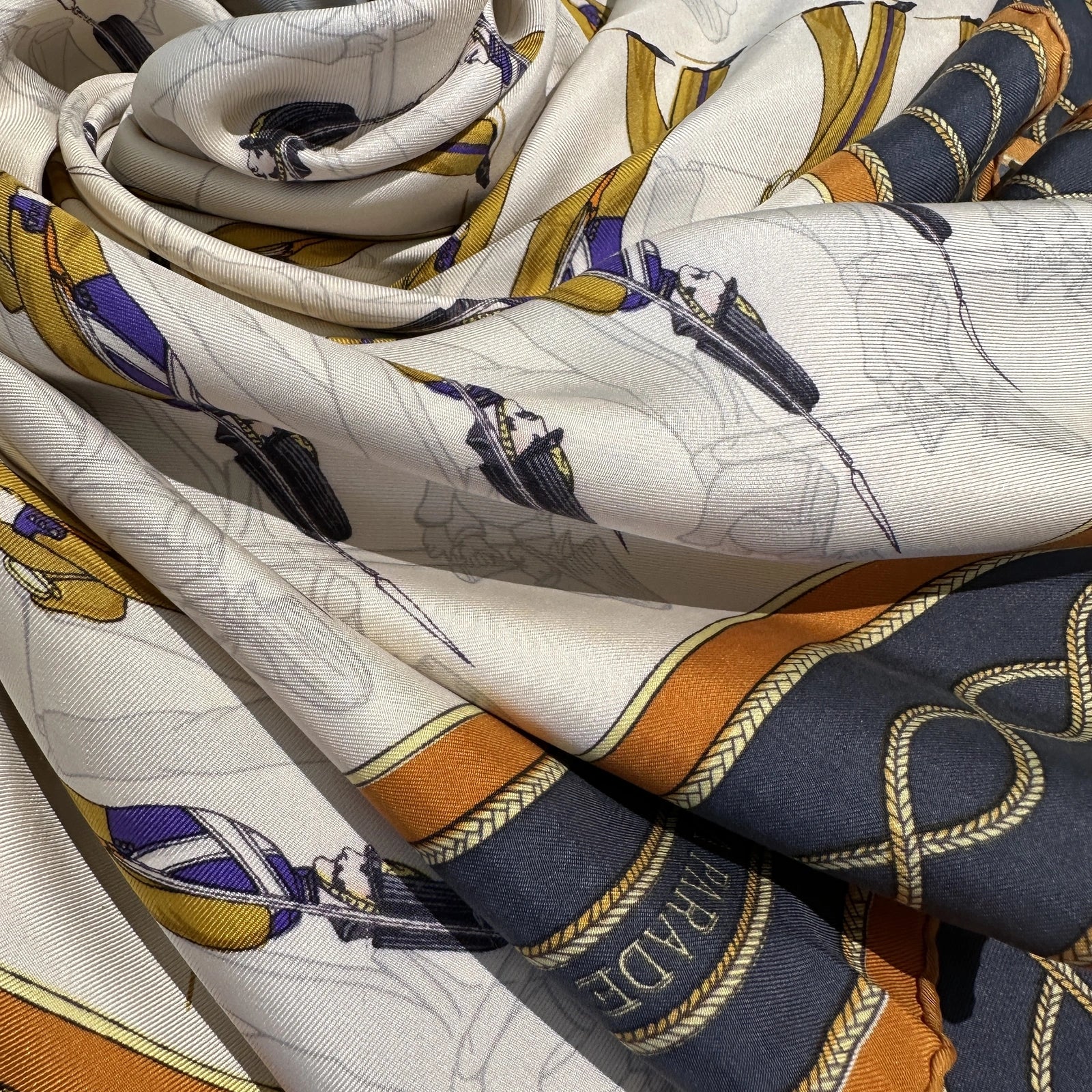 Hermès scarf 90 cm – La Parade – Françoise Héron (1966)