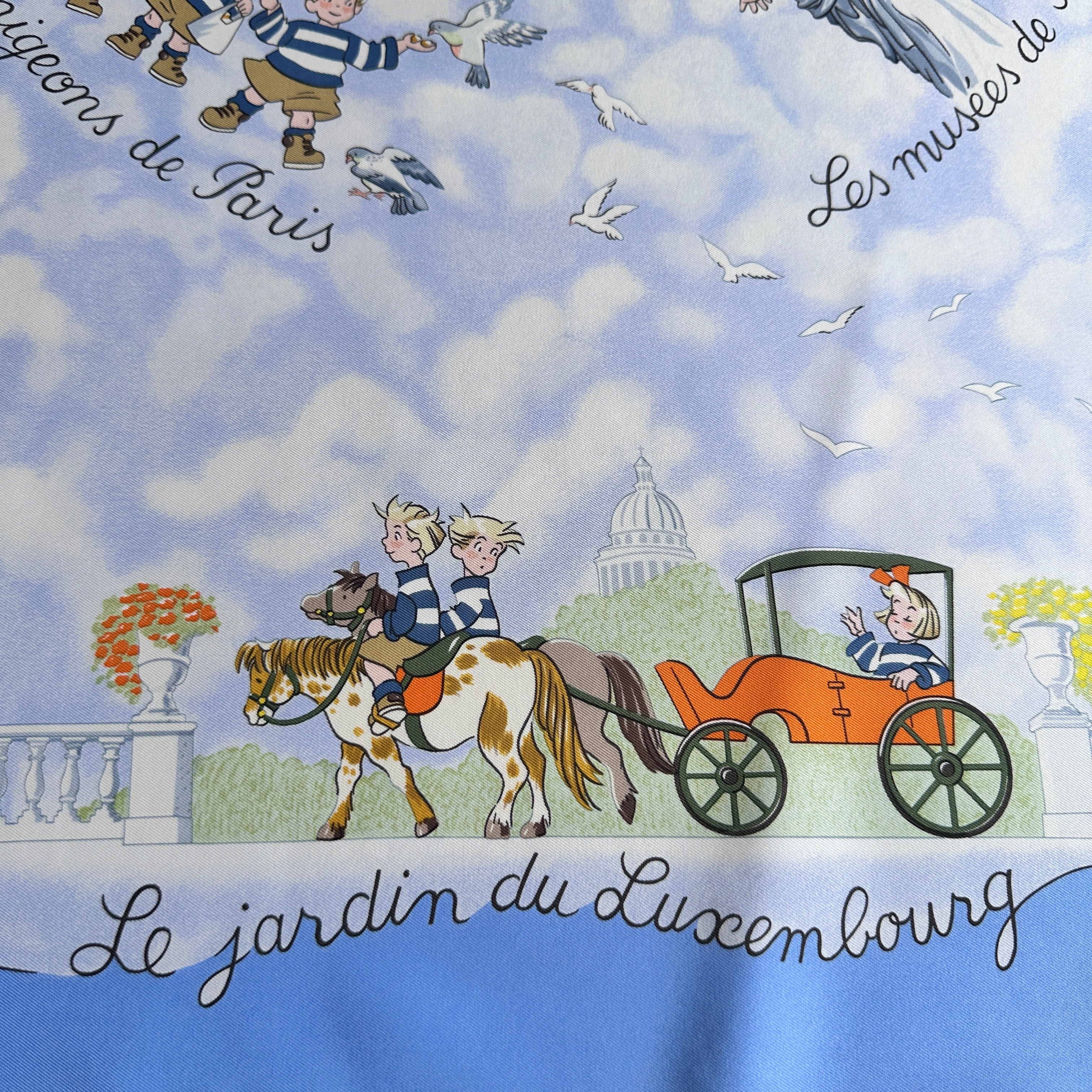 Promenade en calèche au Jardin du Luxembourg illustrée sur le carré.