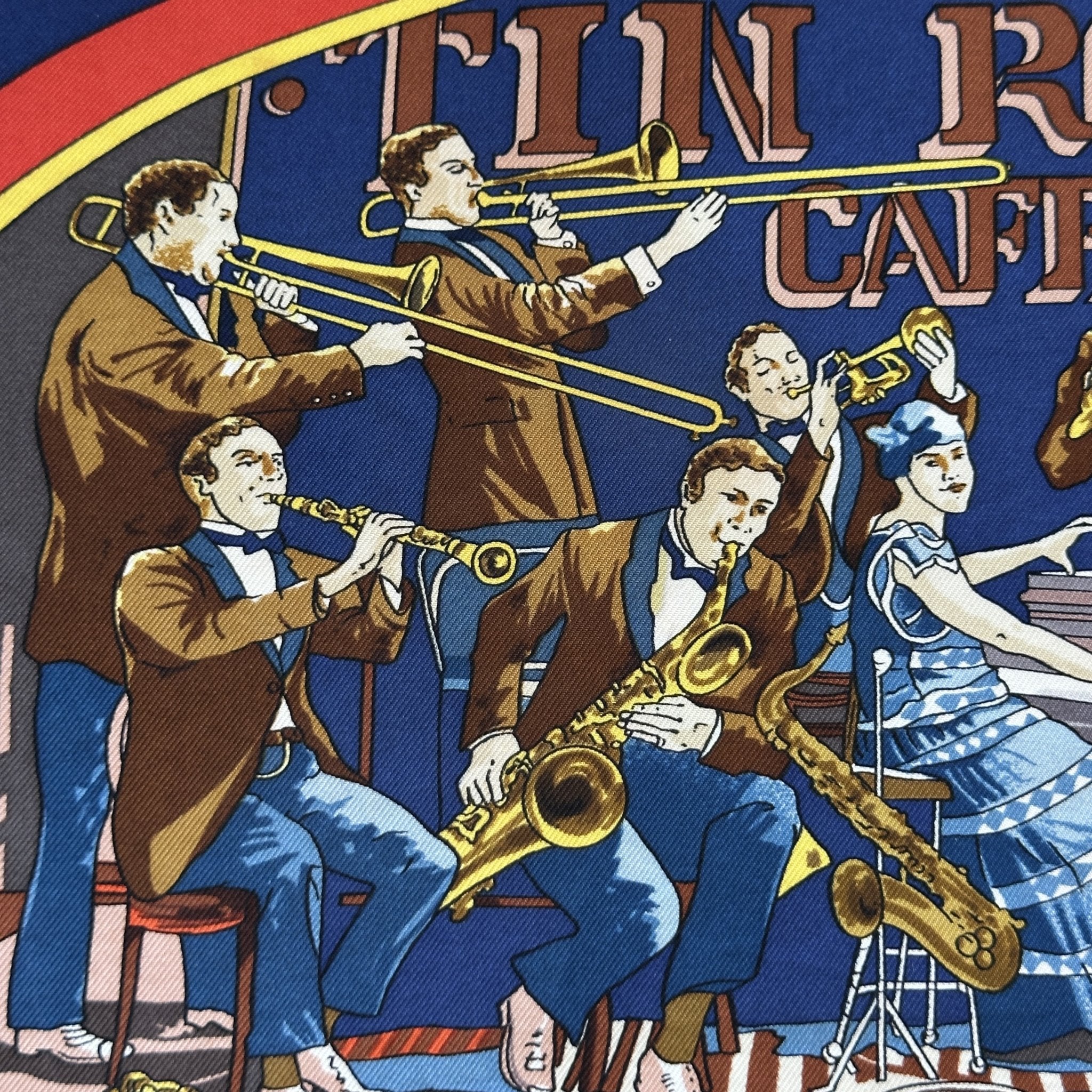zoom sur un dessin de jazzmen