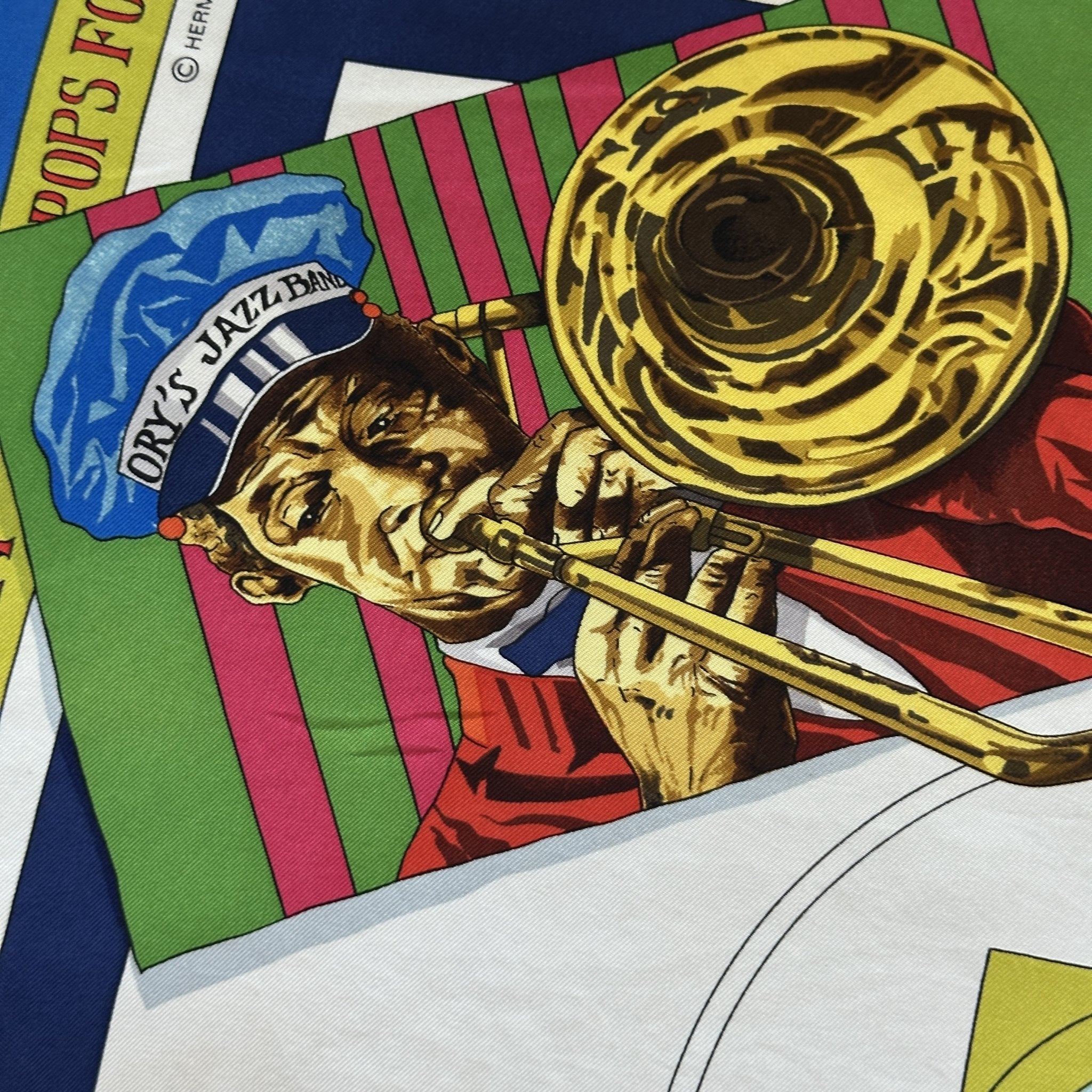 jazzman jouant du trombone palette lumineuse