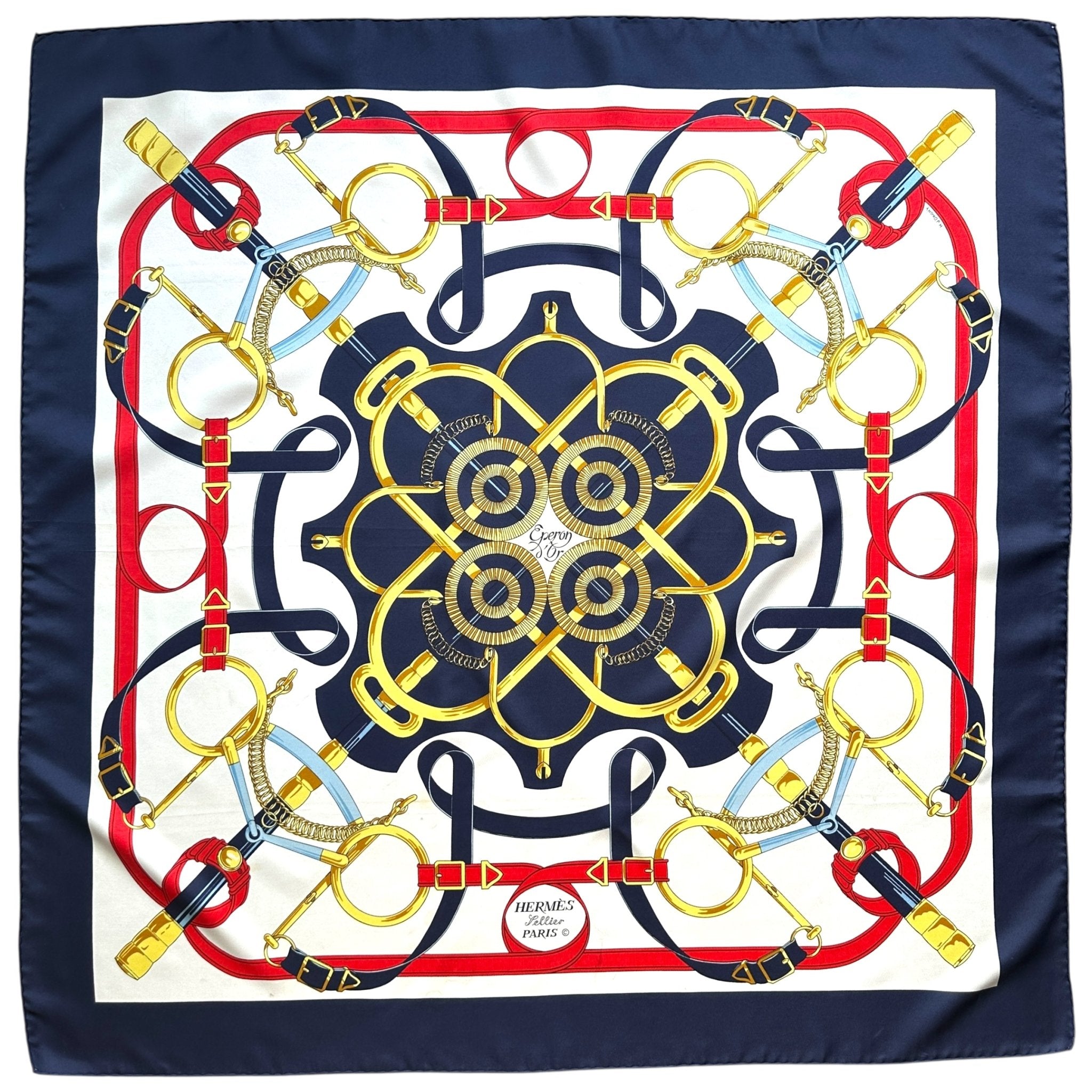 Éperon d’Or – FOUALRD HERMÈS 90 – Bleu & Or