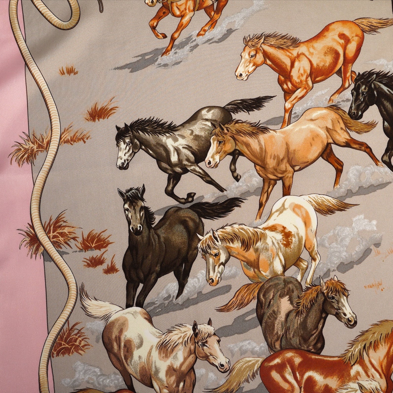 Carré Hermès 90 cm – Les Mustangs – Robert Dallet (1993)