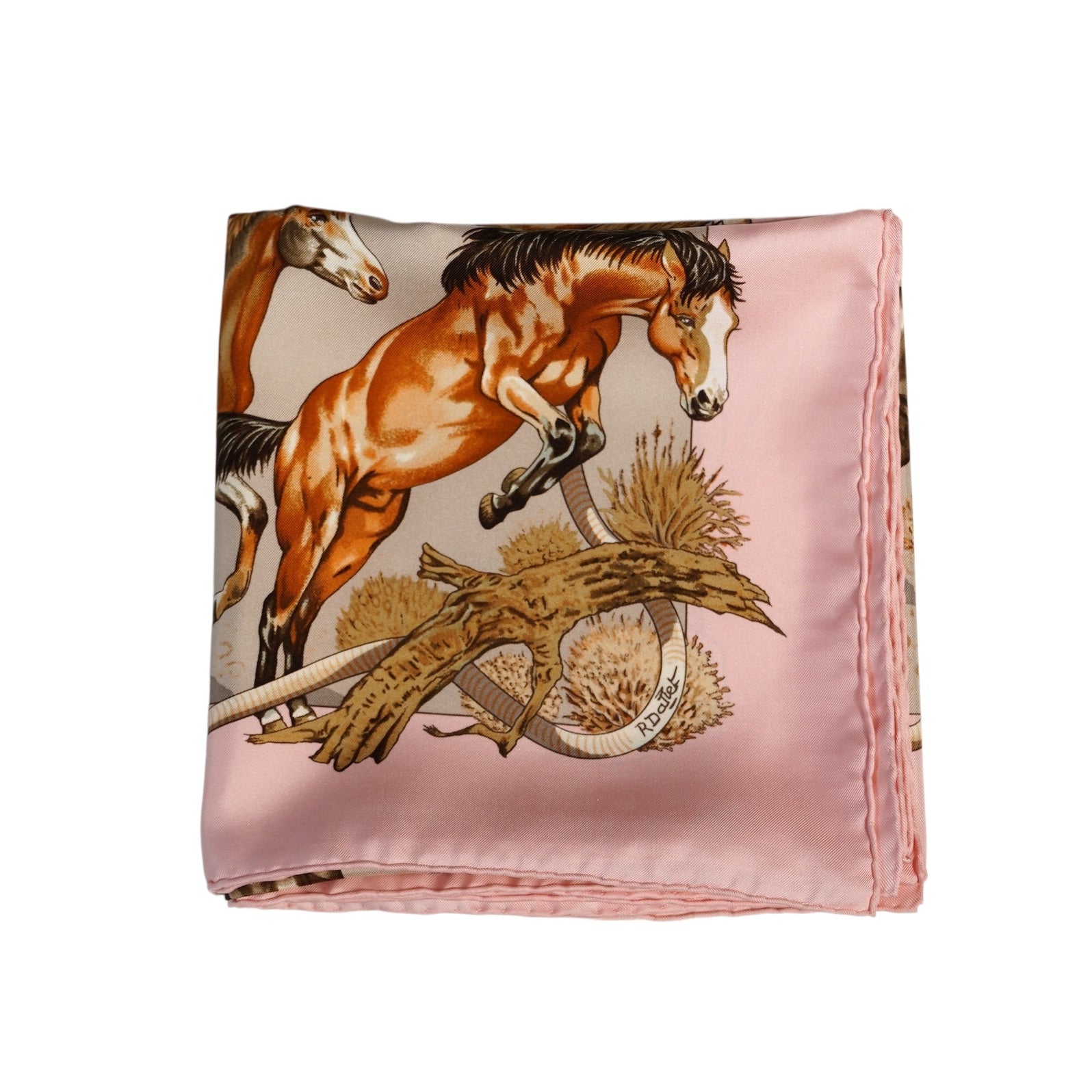 Carré Hermès 90 cm – Les Mustangs – Robert Dallet (1993)