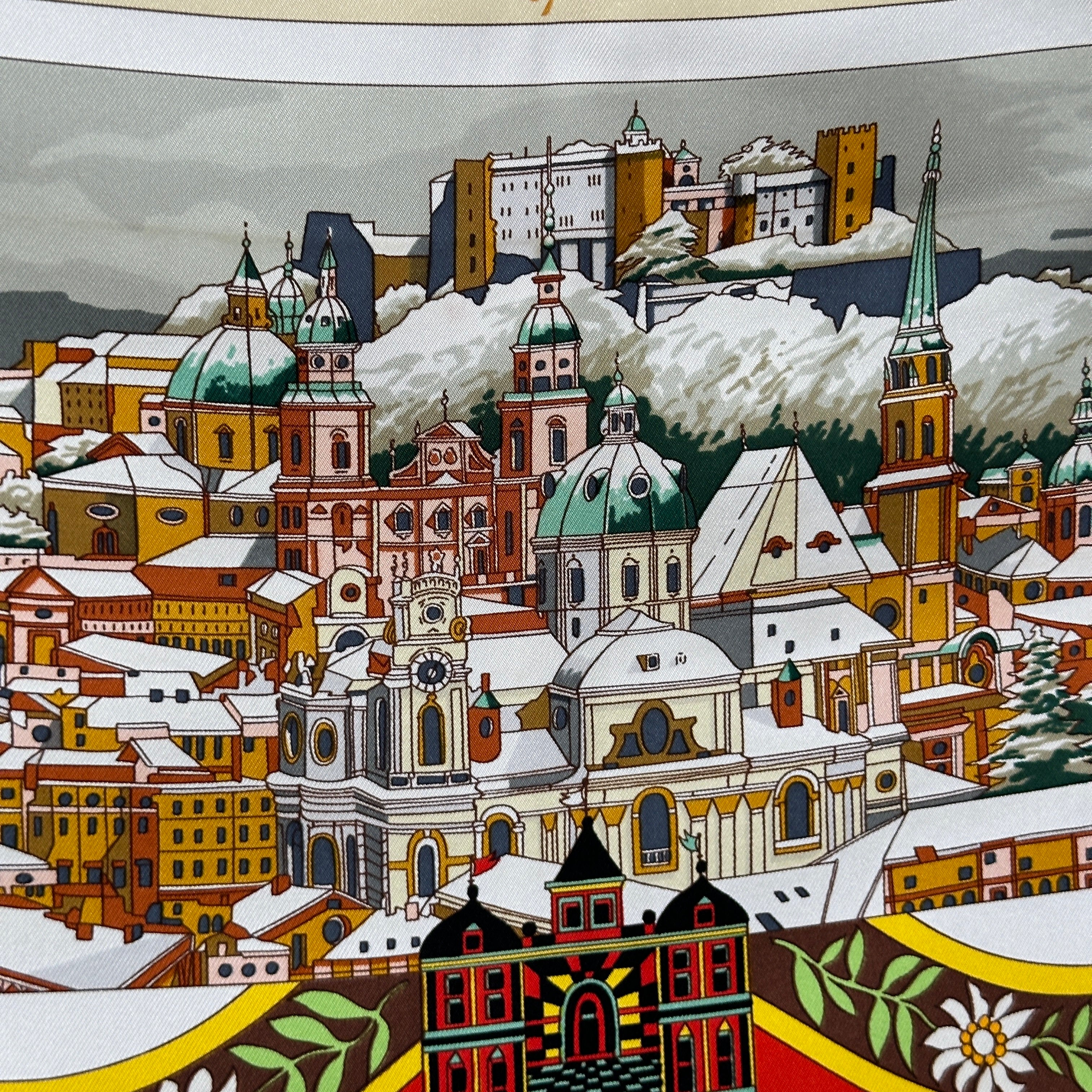 gros plan du dessin de la ville de salzburg 